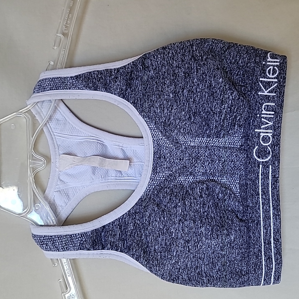 Calvin Klein Heathered Grey Reversible Performance Sports Bra - XS